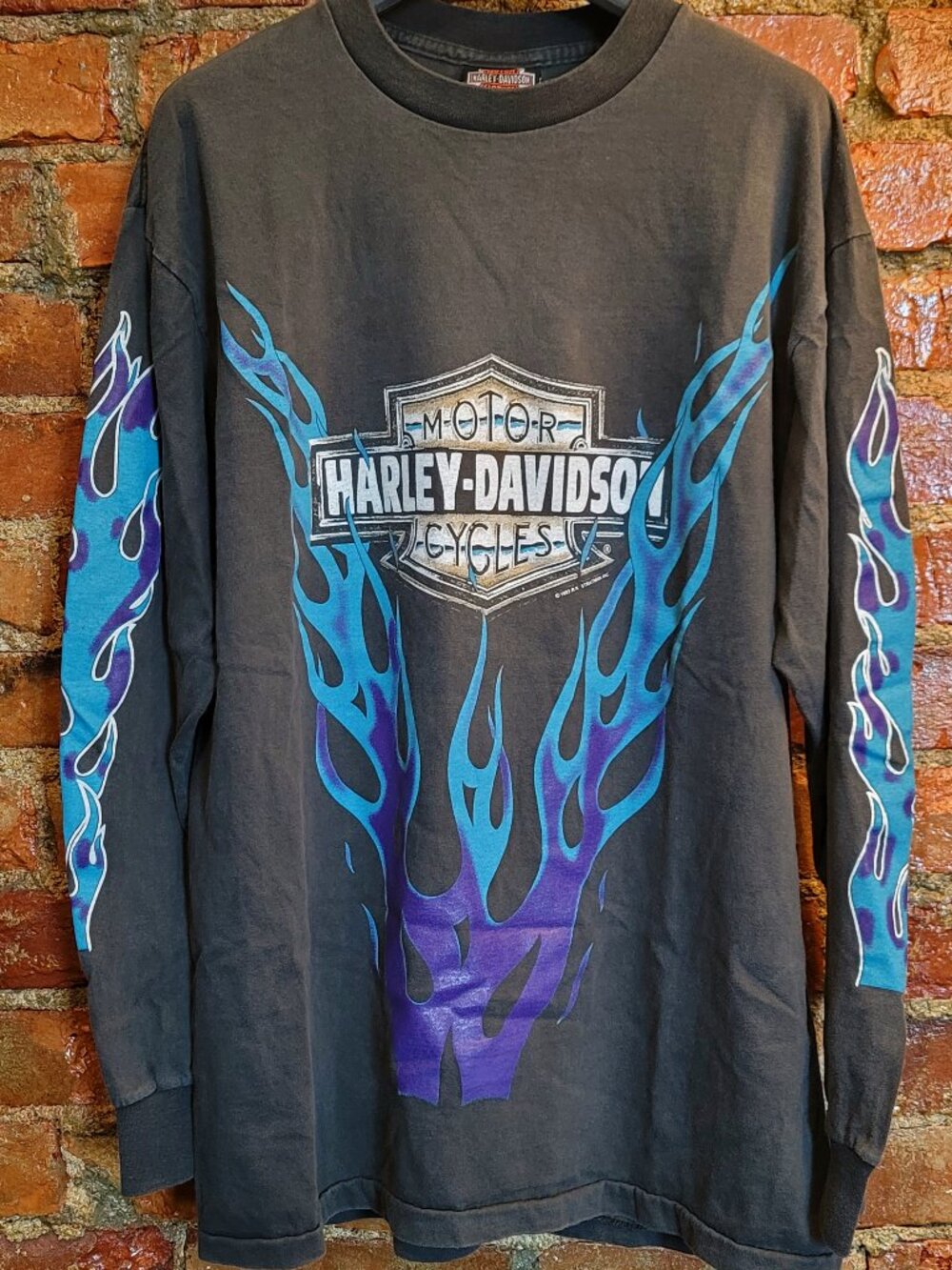 Harley Davidson vintage blue flame